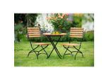 Gardenson , Naturfarben, Schwarz , Holz, Metall , Eukalyptusholz , massiv , 70x70x74 cm ,