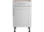 Unterschrank OPTIFIT "Ahus", grau (hellgrau matt, wildeiche nachbildung), B:50cm H:87cm T:58,4cm, Schränke, Unterschrank, Breite 50 cm