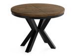 WFL Group Esstisch, Alteiche, Metall, Nachbildung, 8-Sitzer, Rund,Rund, 180x76x100 cm, Esszimmer, Tische, Esstische