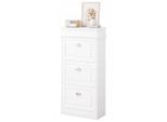 Schuhschrank,, Weiß, Holzwerkstoff, 52x117x23 cm, Garderobe, Schuhaufbewahrung, Schuhregale