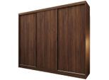 Beautysofa Schwebetürenschrank, Walnuss, Holzwerkstoff, 4 Schubladen, 240x216x61 cm, Schlafzimmer, Kleiderschränke, Schwebetürenschränke