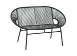 Outsunny Polyrattan, Schwarz, Metall, 72x83x132 cm, Gartenmöbel, Gartenbänke