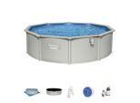 Bestway Schwimmbecken, Blau, Grau, Metall, Kunststoff, Uni, 122 cm, Freizeit, Pools und Wasserspaß, Pools, Aufstellpools
