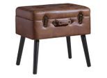 Xora Hocker, Braun, Textil, rechteckig, 50x45x35 cm, Stauraum, Wohnzimmer, Hocker, Sitzhocker