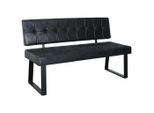 Livetastic Sitzbank, Schwarz, Metall, Textil, 2-Sitzer, 140x85x56 cm, Esszimmer, Bänke, Sitzbänke