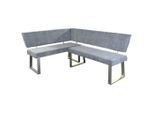 Mid.you Eckbank, Hellgrau, Metall, Textil, 3-Sitzer, L-Form, nur wie online abgebildet bestellbar, 187x142.5 cm, Esszimmer, Bänke, Eckbänke