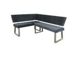 Mid.you Eckbank, Dunkelgrau, Metall, Textil, 3-Sitzer, L-Form, nur wie online abgebildet bestellbar, 187x142.5 cm, Esszimmer, Bänke, Eckbänke