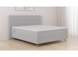 BRUNO Boxspringbett Premium 180x200cm in Hellgrau | Matratzen-Härtegrad: Links H2 / Rechts H3 | mehrfach ausgezeichnet in Design & Qualität