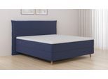 BRUNO Boxspringbett Premium 180x200cm in Blau | Matratzen-Härtegrad: Links H3 / Rechts H3 | mehrfach ausgezeichnet in Design & Qualität