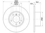 HELLA Bremsscheibe PRO High Carbon 8dd355127021 302mm 12mm für BMW