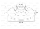 VALEO Bremsscheibe 197546 Hinterachse voll 280mm 11mm für Ford