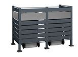 Mülltonnenbox WESTMANN "Planum", grau (anthrazit), B:90cm H:120cm T:170cm, Stahl, Aufbewahrungsboxen, Mülltonnenbox, Platz für 2 Mülltonnen je 240 L