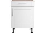 Unterschrank OPTIFIT "Ahus", braun (weiß matt, wildeiche nachbildung), B:60cm H:87cm T:58,4cm, Schränke, Unterschrank, Breite 60 cm