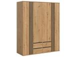 Livetastic , Anthrazit, Eiche Artisan , Holzwerkstoff , Holzoptik , 4 Schublade(n) Schubladen , 160x192x56 cm ,