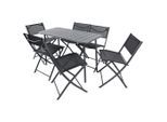 Gardenson , Schwarz , Metall, Kunststoff, Textil , Tisch klappbar, regenabweisend, rostfrei, Stuhl klappbar ,