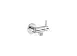 ASW Design-Wandanschlussbogen 114933 25 mm rund, 1/2" x 1/2", mit Absperrung, 90Grad, Messing verchromt
