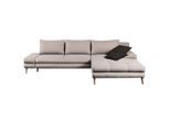 Mid.you , Beige , Textil , Erle , massiv , Uni , seitenverkehrt montierbar, L-Form , 313x215 cm , Made in EU , Schlafen auf Sitzhöhe ,