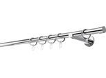Gardinenstange MYDECO "20mm Cap Wandträger 12 cm", grau (chromfarben), L:380cm, Gardinenstangen, Gardinenstange