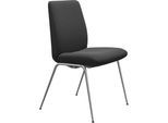 Polsterstuhl STRESSLESS "Laurel", grau (charcoal dinamica, chrom glänzend), B:57cm H:92cm T:59cm, Microfaser DINAMICA (88% Polyester, 12% Polyurethan), Stühle, Polsterstuhl, Low Back, Größe L, mit Beinen aus Stahl in Chrom glänzend