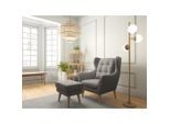 Trendmanufaktur , Dunkelgrau , Textil , 91x107x94 cm , Made in Europe , erweiterbar (Typenauswahl) ,