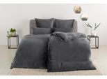 Bettwäsche OTTO HOME "Desner3, besonders weich im Griff, Cashmere-Touch", grau (antracite), B/L: 135cm x 200cm, 1 Stk., 1 Stk., Fleece, B/L: 40cm x 80cm, 2, Fleece, Obermaterial: 100% Polyester, Bettwäsche, Bettwäsche, Bettwäsche mit Reißverschluss
