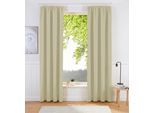 Vorhang OTTO HOME "SOLA, Kräuselband, 1& 2er Pack, blickdicht/verdunkelnd, Topseller" Gr. 1, beige (cream), B:130cm H:145cm, Polyester, Polyester, Gardinen, Vorhang, Breite:130 cm, 1 Schal, einfarbig, Verdunkelung