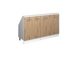 Vicco Dachschrägenschrank-Set, Eiche Artisan, Weiß, Holzwerkstoff, 2 Fächer, Rechteckig, 140x83.8x46 cm, Wohnzimmer, Kommoden & Sideboards, Kommoden