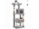 Pawz Road 116 cm Kratzbaum für 2-3 Katzen mit Hängematte hellgrau