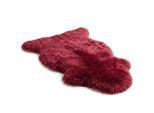 Echter roter Rosa-Schafsfell, natürlicher, seidiger, weicher, flauschiger echter Wollteppich