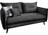 3-Sitzer HOME AFFAIRE "Lazio, 183 cm breit, modern und bequem", grau (anthrazit), B:183cm H:97cm T:110cm, 100% Polyester;Wendekissen: 100% Polyester, Sofas, 3-Sitzer, Velours, Kissen: Microfaser, inkl. Rücken- und Zierkissen