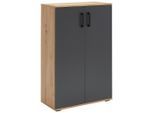Xora Schuhschrank , Anthrazit, Eiche Artisan , Kunststoff , 5 Fächer , 70x106x33.4 cm , Typenauswahl, stehend , Garderobe, Schuhaufbewahrung, Schuhschränke