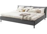 Polsterbett HOME AFFAIRE "Fionara, Familienbett, extrabreite Liegefläche 240cm, in 2 Längen", grau (anthrazit), B:268cm H:82cm L:235cm, 100% Polyester, Betten, Polsterbett, inkl. 7-fache Einlegetiefenverstellung & saugroboterfreundliche Höhe