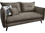 3-Sitzer HOME AFFAIRE "Levke, 183 cm breit, modern und bequem", braun, B:183cm H:97cm T:110cm, 100% Polyester;Wendekissen: 100% Polyester, Sofas, 3-Sitzer, Velours, Kissen: Microfaser, inkl. Rücken- und Zierkissen