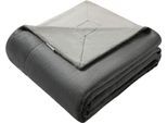Wohndecke OTTO HOME "Tobbin", grau, B:150cm L:200cm, Polyester, Wohndecken, Wohndecke, doppelseitige Wohndecke aus Flannel, verschiedene Größen, zweifarbig