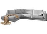 Ecksofa HOME AFFAIRE "Enisa XXL B/T/H: 325/224/85 cm L-Form", grau (hellgrau), B:325cm, Cord (88% Polyester / 12% Polyacryl), Sofas, Ecksofa, Kuschelig, gemütlich, in 5 Farben, Bezug in Cord, mit 2 Zierkissen