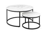 Mid.you Couchtisch Spiro, Schwarz, Weiß, Metall, Holzwerkstoff, rund, eckig, 80x45x80 cm, Wohnzimmer, Wohnzimmertische, Couchtische