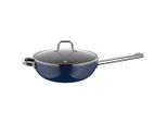 WMF Wokpfanne Fusiontec® Mineral PRO - Tim Raue, Dunkelblau, Metall, 3.5 L, rund, Made in Germany, backofengeeignet,backofengeeignet, Kochen, Pfannen, Woks
