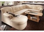Wohnlandschaft DOMO COLLECTION "Papenburg, zeitlose Rückensteppung, bequem, U-Form, Breite 297cm", beige (creme), B:297cm H:84cm T:180cm, Struktur ( 90% Polyester, 10% Polyacryl);Microfaser PRIMABELLE (100% Polyester);Kunstleder SOFTLUX;Luxus-Microfaser (100% Polyester), Sofas, Wohnlandschaft, in großer Farbvielfalt, wahlweise mit Bettfunktion
