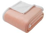 Wohndecke OTTO HOME "Sennu", rosa (altrosa), B:150cm L:200cm, Polyester, Wohndecken, Wohndecke, 420g/m², flauschige, Wohndecke mit Teddyoptik, Tagesdecke
