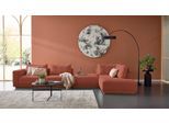 Wohnlandschaft MUSTERRING "JustB PM200 bequem, wahlw. Sitzvorzug, Breite 395cm, Holzsockel", rot (rusty), B:395cm H:78cm T:202cm, 100% Polyester, Sofas, Wohnlandschaft, Anreihsofa Armlehne links, Eckteil rechts und Hocker. Ohne Sitzvorzug