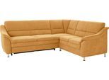 Ecksofa SIT & MORE "Cardoso L-Form", gelb (senf), B:249cm H:90cm T:209cm, Flachgewebe (100% Polyester);Struktur (100% Polyester);Luxus-Microfaser (90% Polyester, 10% Polyamid), Sofas, Ecksofa, mit Federkern, wahlweise mit Schlaffunktion und Schubkasten