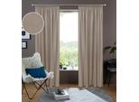 Gardine OTTO HOME "Rudy" Gr. 4, taupe, B:140cm H:245cm, Leinenstruktur, Leinen, Polyester, Gardinen, Gardine, Halbtransparent, Leinenlook, Polyester-Leinen Mischung