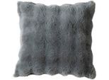 Kissenbezug OTTO HOME "Briee", grau (dunkelgrau), B:50cm L:50cm, Polyester, Polyester, Kissenbezüge, Kissenbezug, Kissenhülle mit Fell-Optik, unifarben