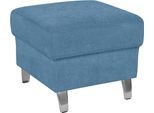 Hocker SIT & MORE "Arngast", blau (hellblau), B:58cm H:48cm T:58cm, Luxus-Microfaser ALTARA NUBUCK (100% Polyester);Struktur (100% Polyester);Flachgewebe (90% Polyester; 10% Polyamid), Hocker, Hocker