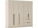 Kleiderschrank OTTO HOME "Mehrzweckschrank Aktenschrank Möbel Mietswohnung Schlafzimmer AVOLA", beige (beige (champagner)), B:226cm H:229cm T:54cm, Holzwerkstoff, Schränke, Kleiderschrank, mit hochwertigen Stangengriffen aus Metall in Schwarz MADE IN GERMANY