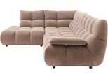 Ecksofa HOME AFFAIRE "Cozy Bubble, mit klappbarer Armlehne, Breite 324 cm", braun (taupe), B:324cm H:85cm T:211cm, 95% Polyester, 5% Nylon, Sofas, Ecksofa, mit eleganter Steppung, Rundumbezug & weicher Polsterung