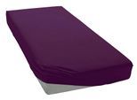 Spannbettlaken BELLANA "bellana Melone, 100% Baumwolle, Jersey, bügelfrei", lila (violett), L:200cm, Mako-Jersey, Obermaterial: 100% Baumwolle, Bettlaken, Spannbettlaken, reine Baumwolle, Spannbetttuch für Matratzen bis 25cm Höhe