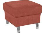 Hocker SIT & MORE "Arngast", orange (terra), B:58cm H:48cm T:58cm, Luxus-Microfaser ALTARA NUBUCK (100% Polyester);Struktur (100% Polyester);Flachgewebe (90% Polyester; 10% Polyamid), Hocker, Hocker
