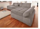 Ecksofa DOMO COLLECTION "NMORIC XXL, 300x172x80cm, viel Platz, bequem, L-Form", grau (taupe), B:300cm H:80cm T:172cm, Chenille (85% Polyester, 15% Acryl);Luxus-Microfaser (100% Polyester);Struktur ( 100% Polyester);Microfaser PRIMABELLE (100% Polyester), Sofas, Ecksofa, wahlweise mit Bettfunktion und Armlehnverstellung