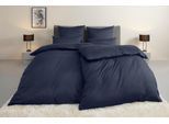 Bettwäsche OTTO HOME "Mila ab Gr. 135x200 cm aus 100% Baumwolle", blau (marine), B/L: 135cm x 200cm, 1 Stk., 1 Stk., Mako-Satin, B/L: 80cm x 40cm, 2, Mako-Satin, Obermaterial: 100% Baumwolle, Bettwäsche, Bettwäsche, zeitlos elegante Uni Bettwäsche in verschiedenen Premium Qualitäten